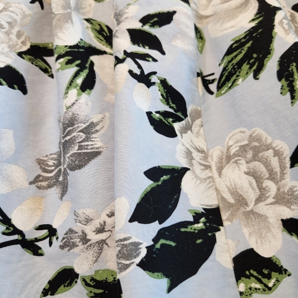 Grace Karin Soft Blue Floral Pleated & Flared Bohemian Knee Length Skirt M - Picture 2 of 5